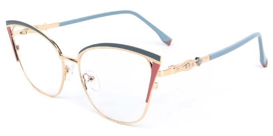 Tulip​ Glasses Gold_Blue